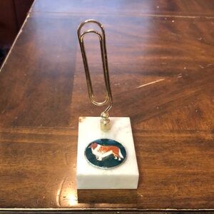 Paperclip Holder with collie Dog Emblem